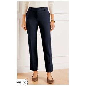 TALBOTS Hampshire Ankle Pant Petite 2P Navy Blue NEW Straight Leg Career Classic